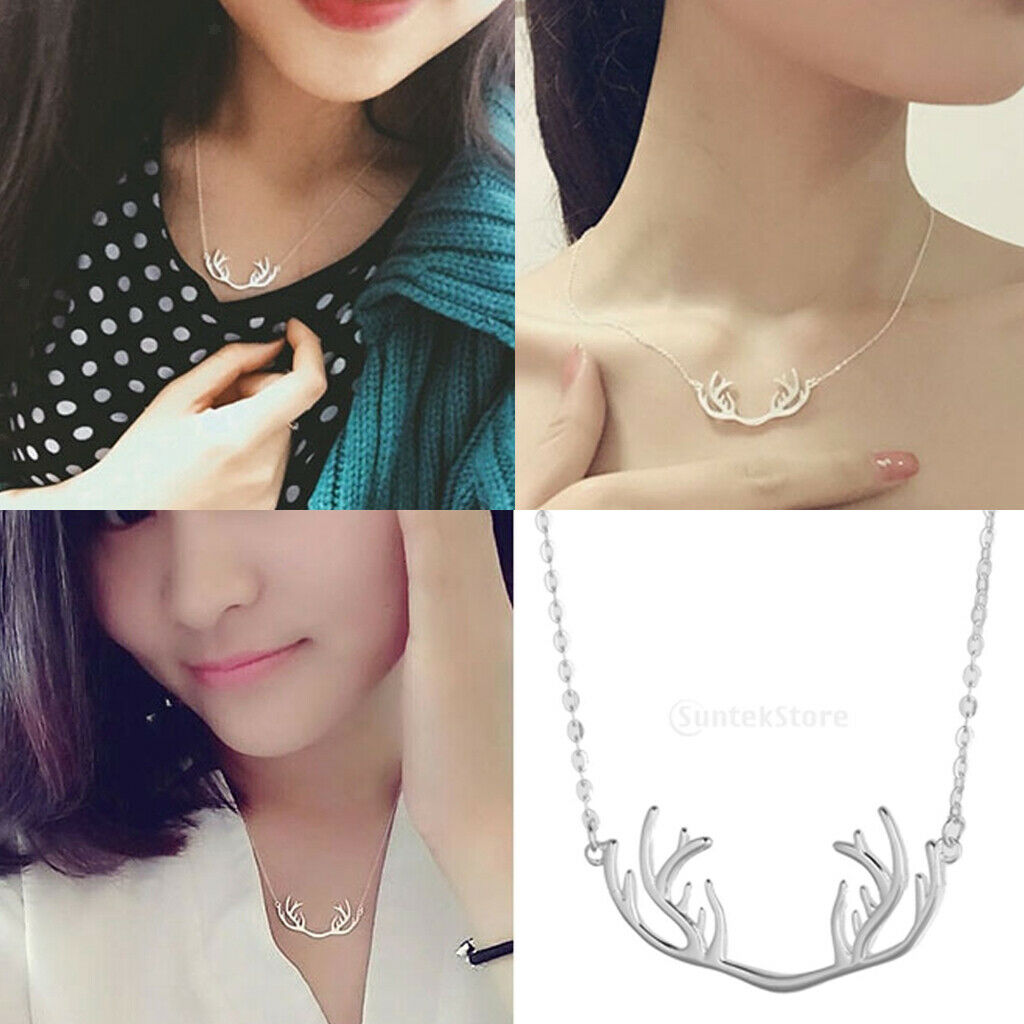 Fashion Deer Horn Short Clavicle Necklace Antlers Short Animal Choker Chain