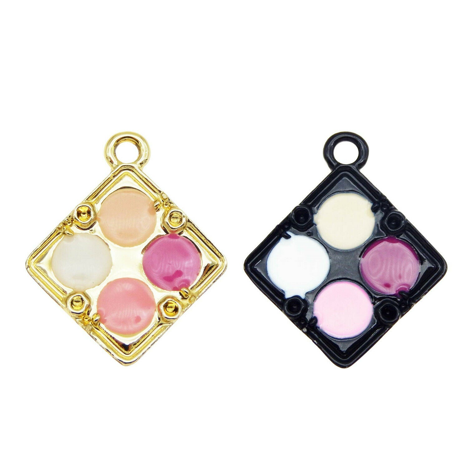 10 pcs Mix Eye shadow Enamel Charm Cosmetic Alloy For Earring Pendant 24*20mm