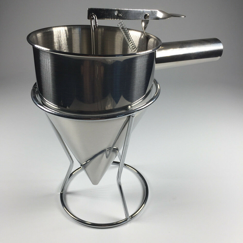 1pc Stainless Steel Conical Funnel With Shelf Octopus Fish Balls Tool