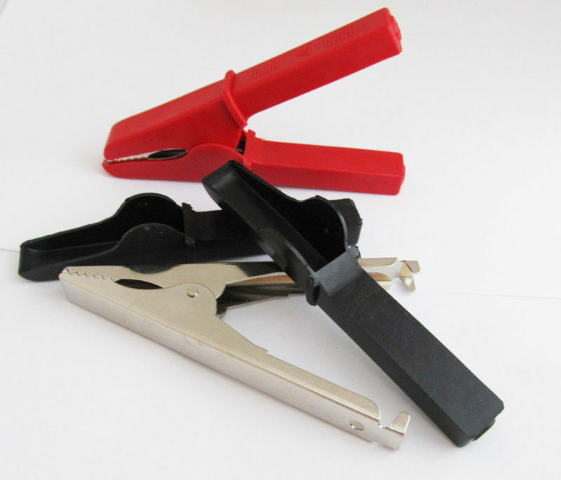 2x High Quality Copper Battery Clip Insulated Clamp R&B