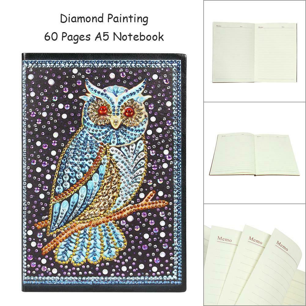 DIY Bird Special Shaped Diamond Painting 60 Pages A5 Notebook Diary Book @