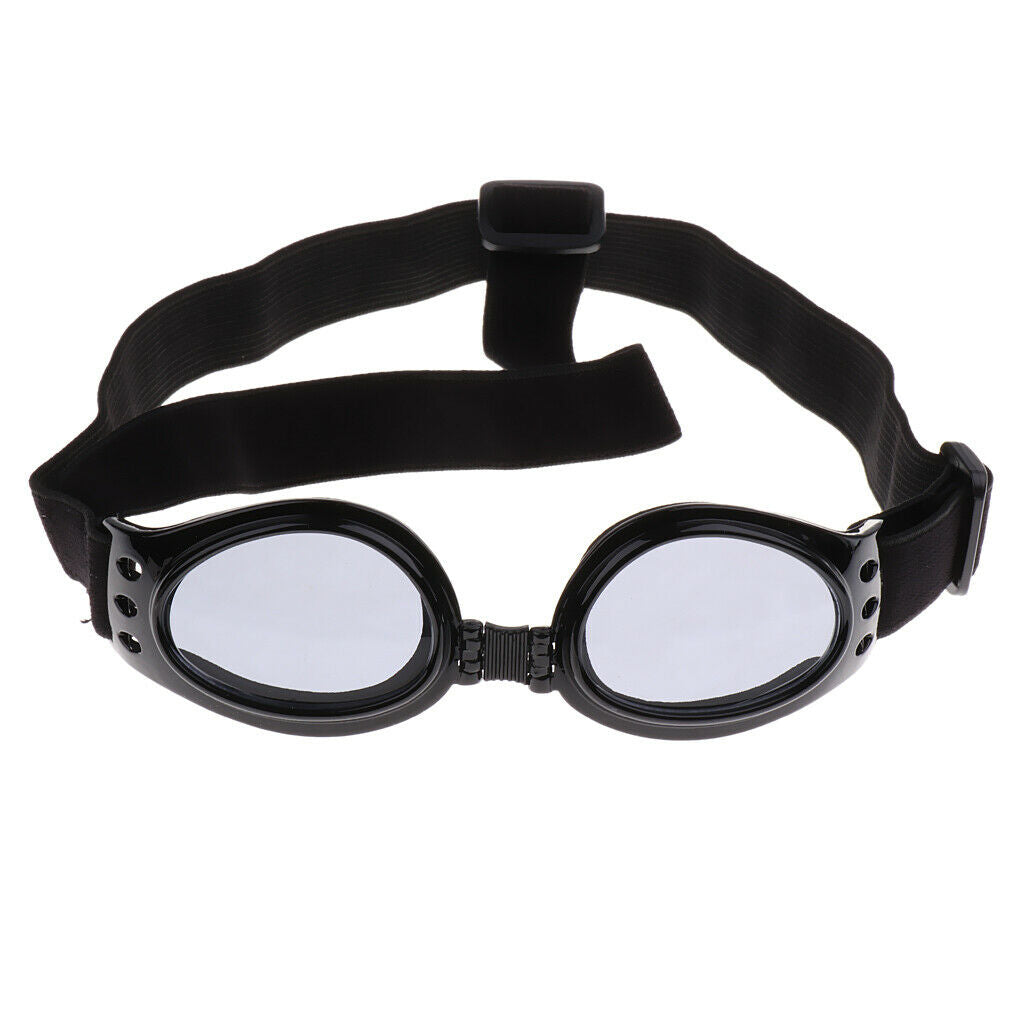 Dog Wind Sunglasses Eye Wear Protection Pet Goggles Adjustable Strap  Black