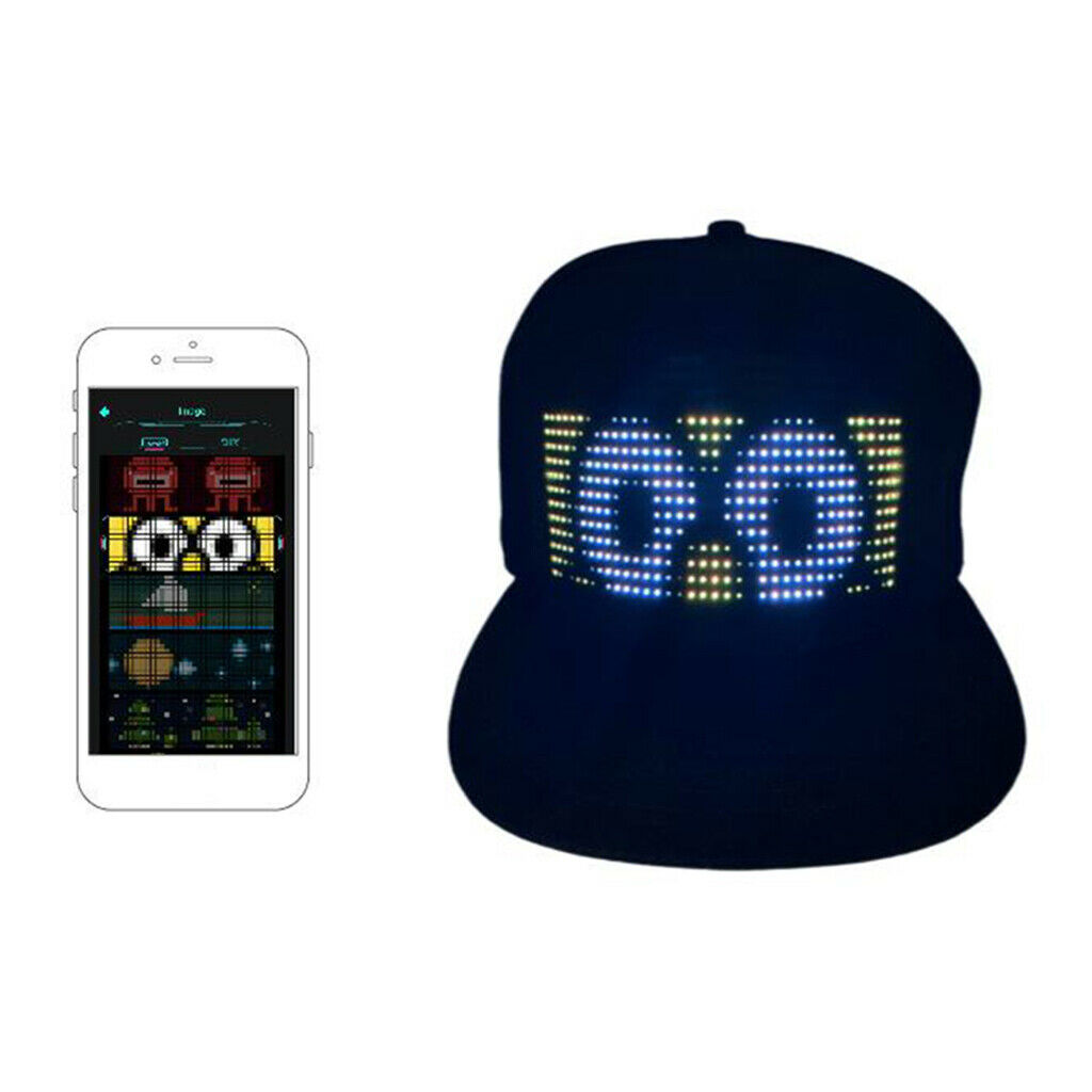 Fashion Glow LED Display   Hat APP Control for   Club Performance