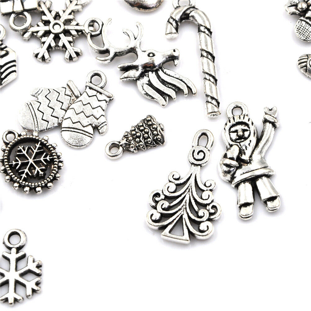 19XTibetan ChristmasTree Snowflake Charm Pendant Diy Necklace Bracelet Cra.l8