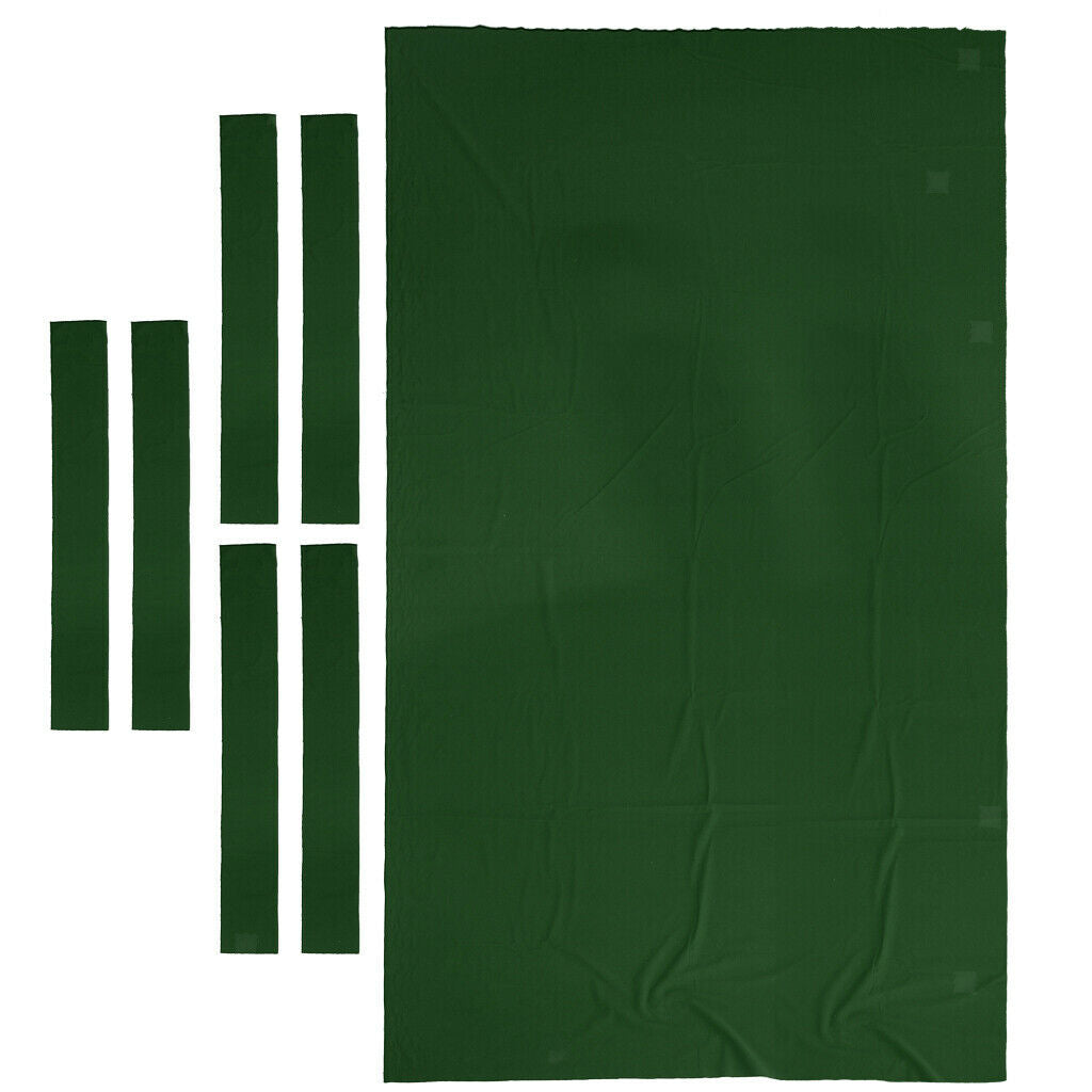 9ft Worsted Pool Table Cloth Billiard Felt with Cushion Rail Bars Green