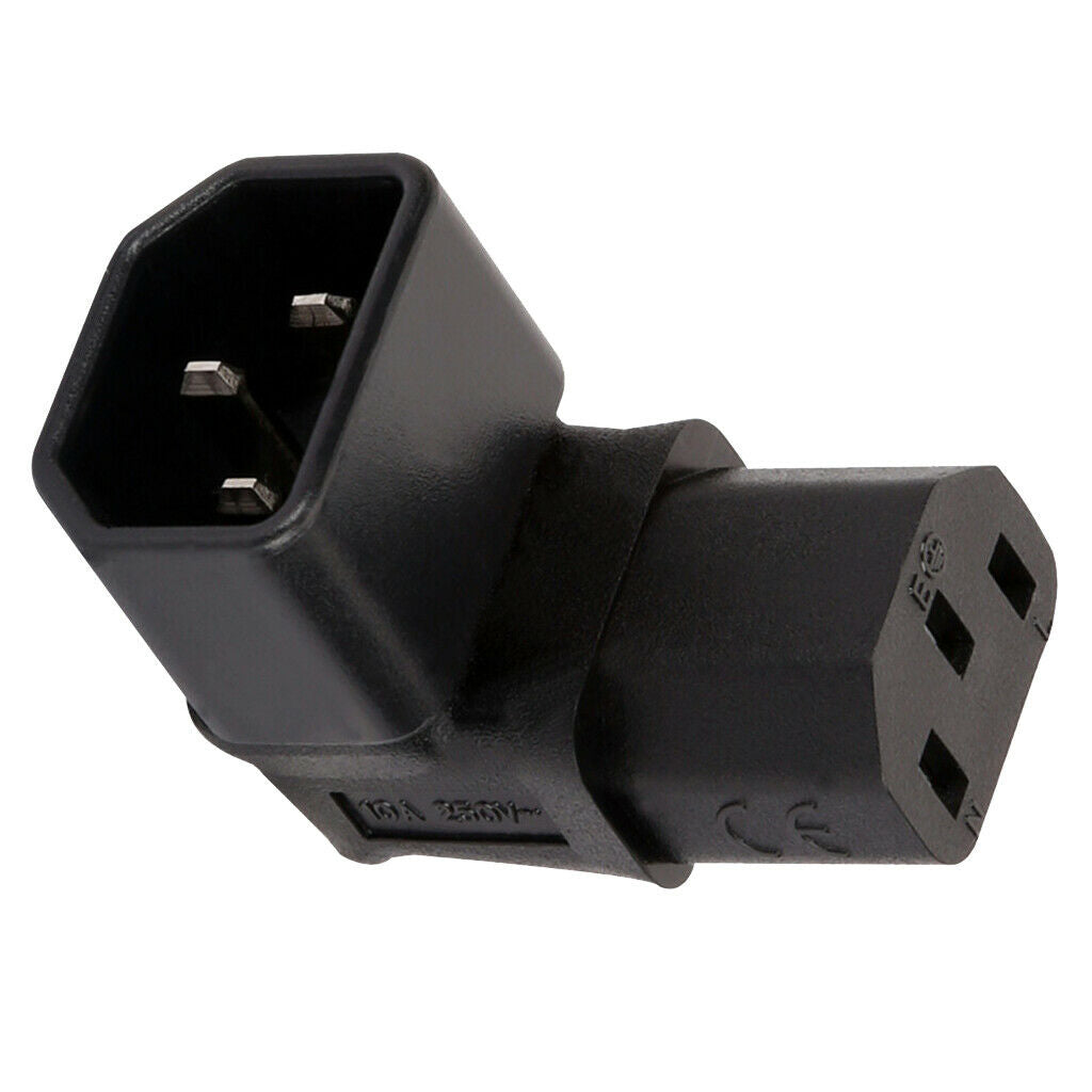 IEC320-C14 to C13 90°Degree AC Power Adapter Female to Male Plug Convertor