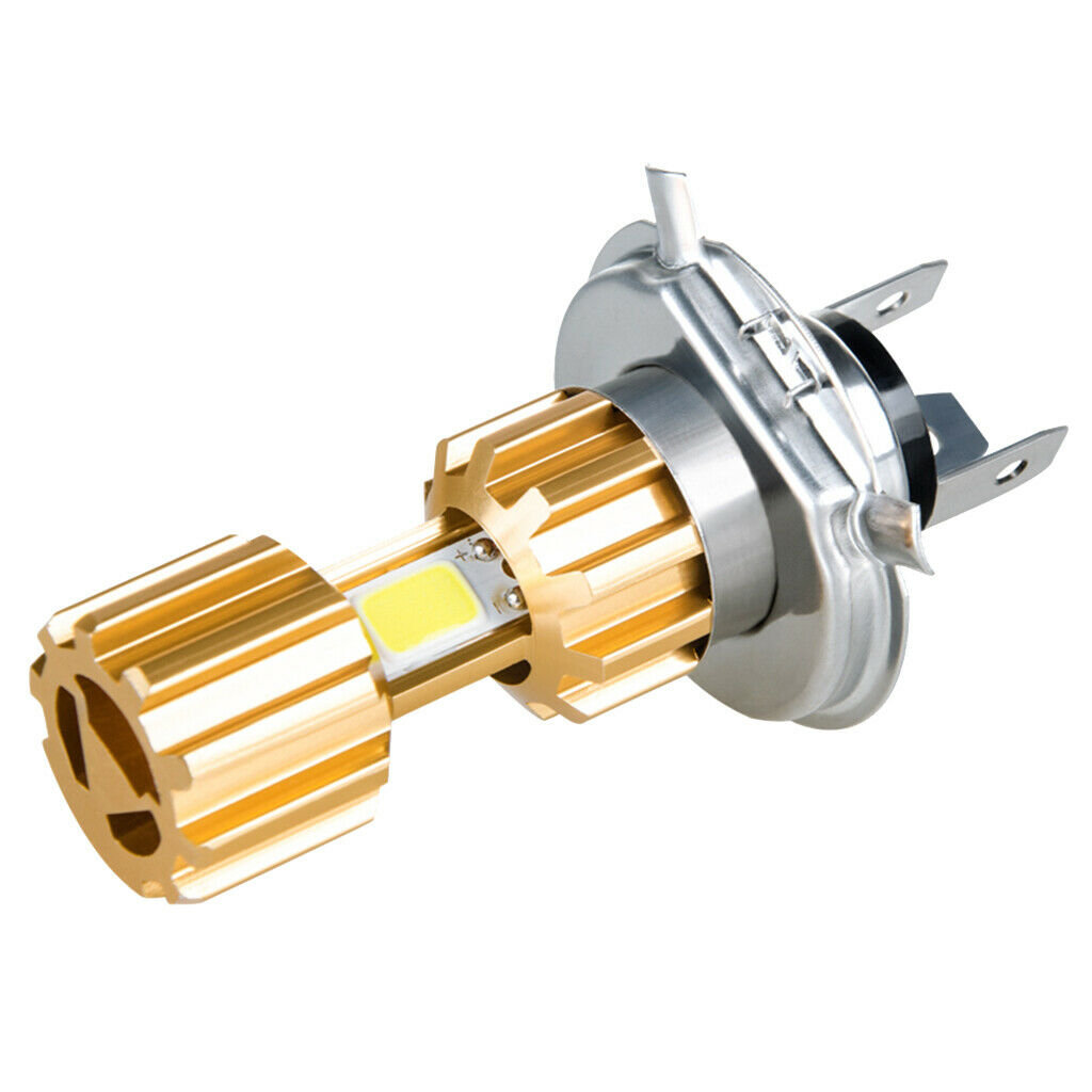 H4 LED Headlight Bulb, LED COB Chip 3400LM 18W/12W 6000-6500K White Motorbike