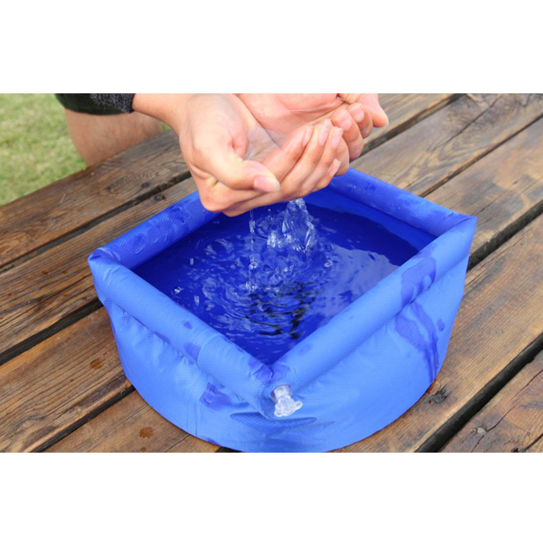 Outdoor Camping Hiking 8L Folding Water Basin Washing Ultralight Sink Blue