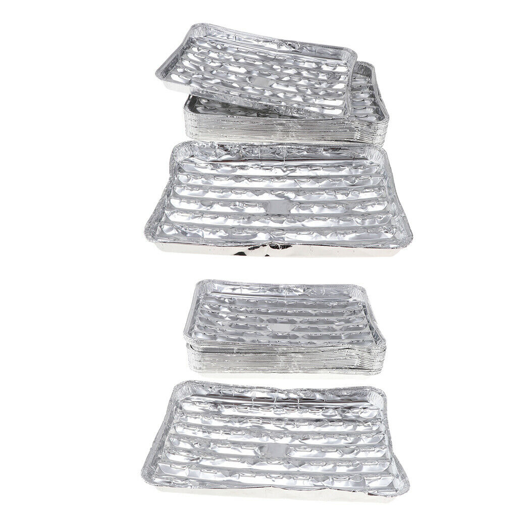 40x Disposable Aluminum Foil Pan Grilling Trays Cake Baking Plate Picnic