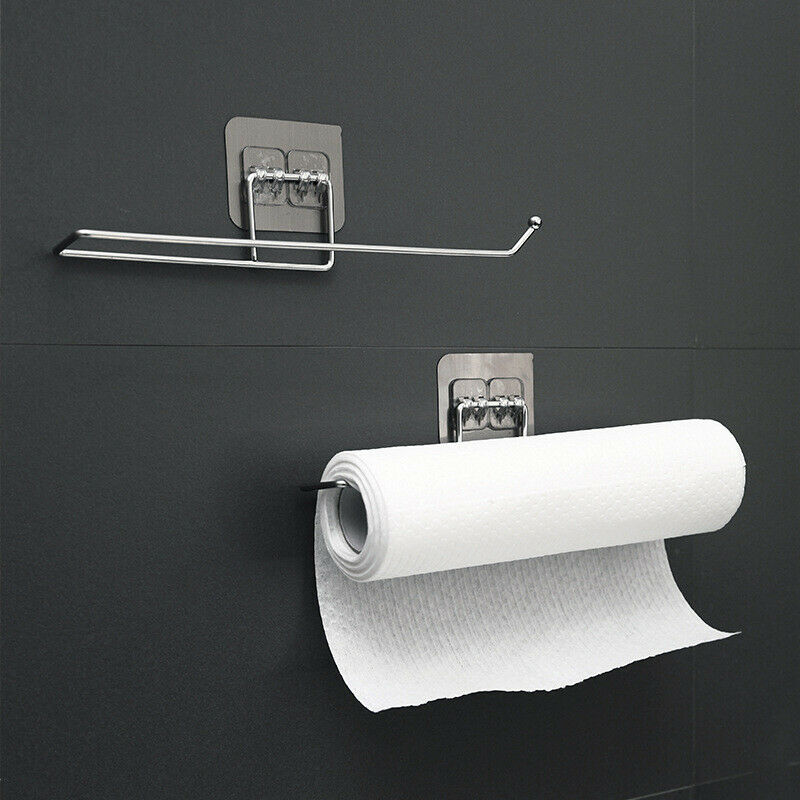 Self-adhesive Towel Holder RackKitchen Under Cabinet Towel Cup Paper Hang.l8