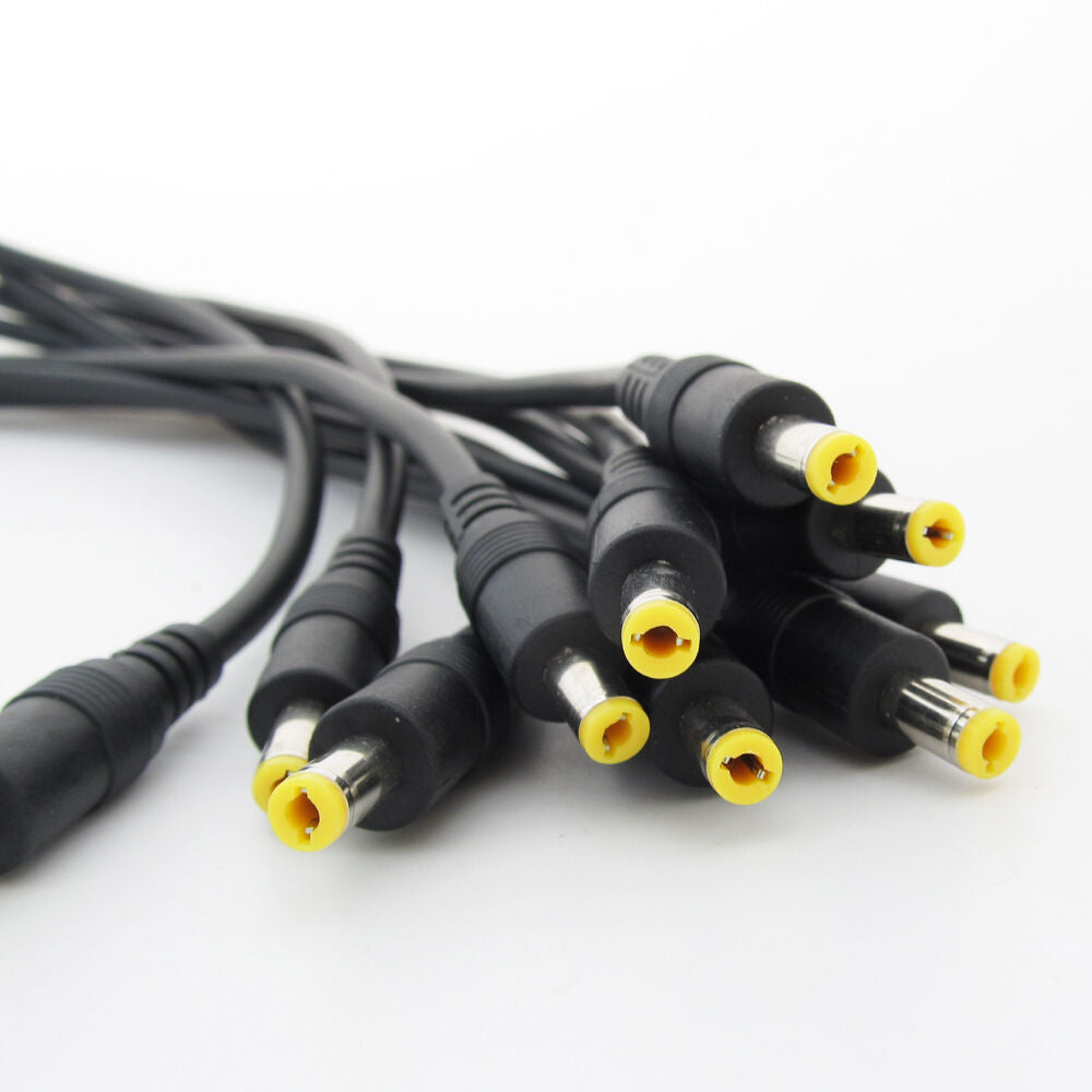 50pcs 25cm 18AWG Copper DC Power Cable Pigtail 5.5x2.5mm DC Male For CCTV Camera