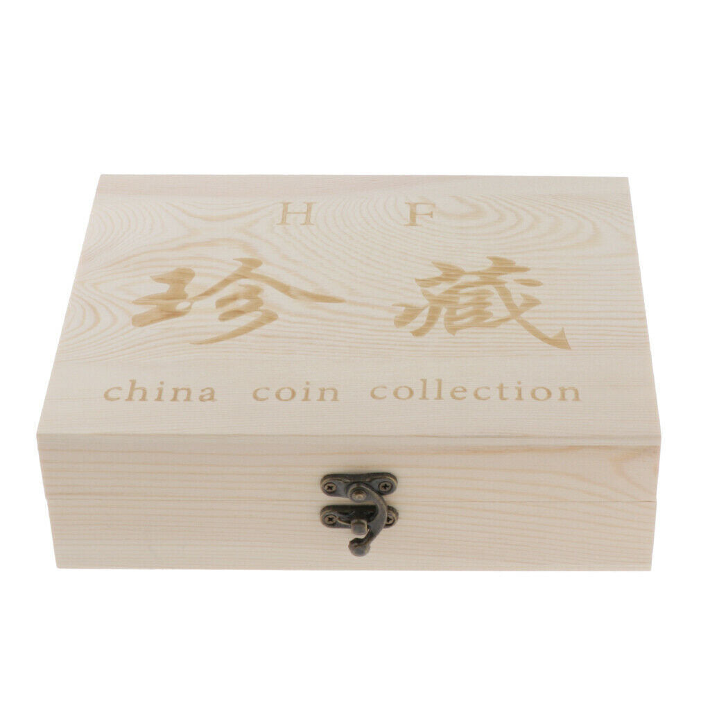 30pcs Transparent Coin Capsules Protection Display Holders with Wooden Box for
