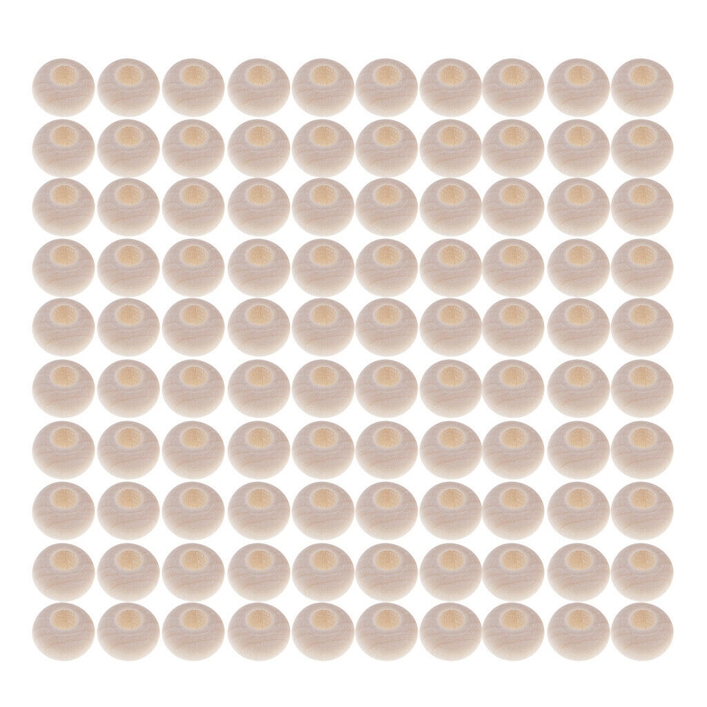 100 Pieces Natural Mixed Round Wooden Beads Wood Charms for
