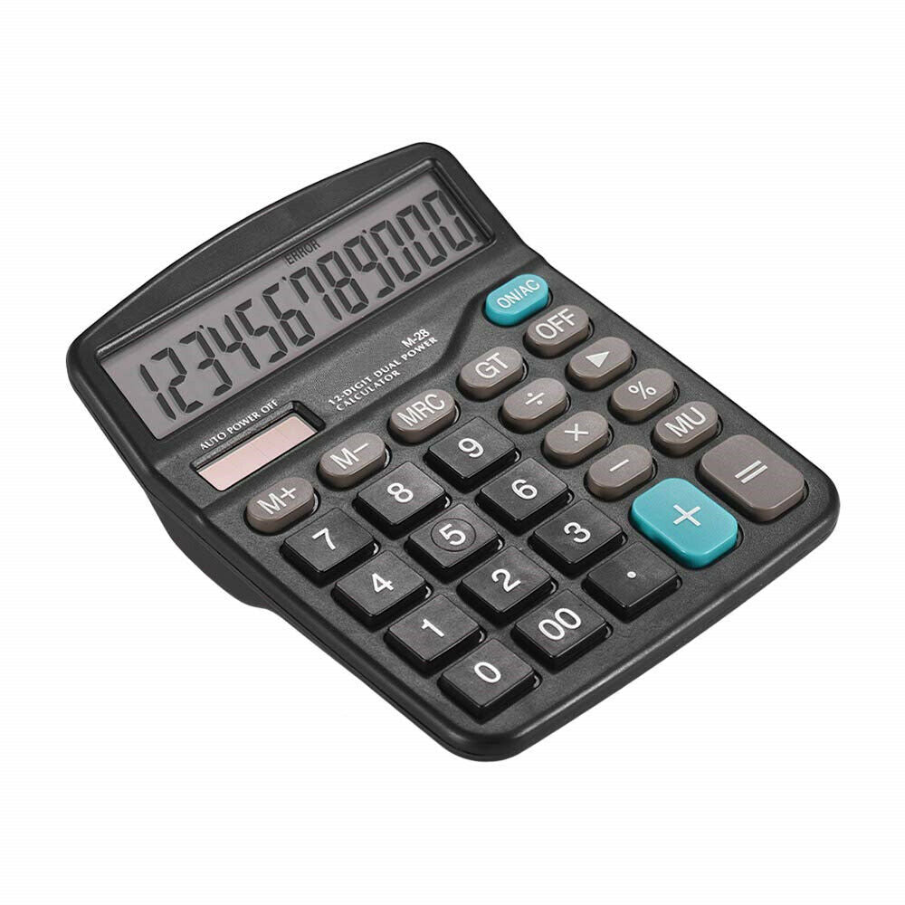 Solar Battery Desktop Calculator Basic 12-Digit Large Display Office Business