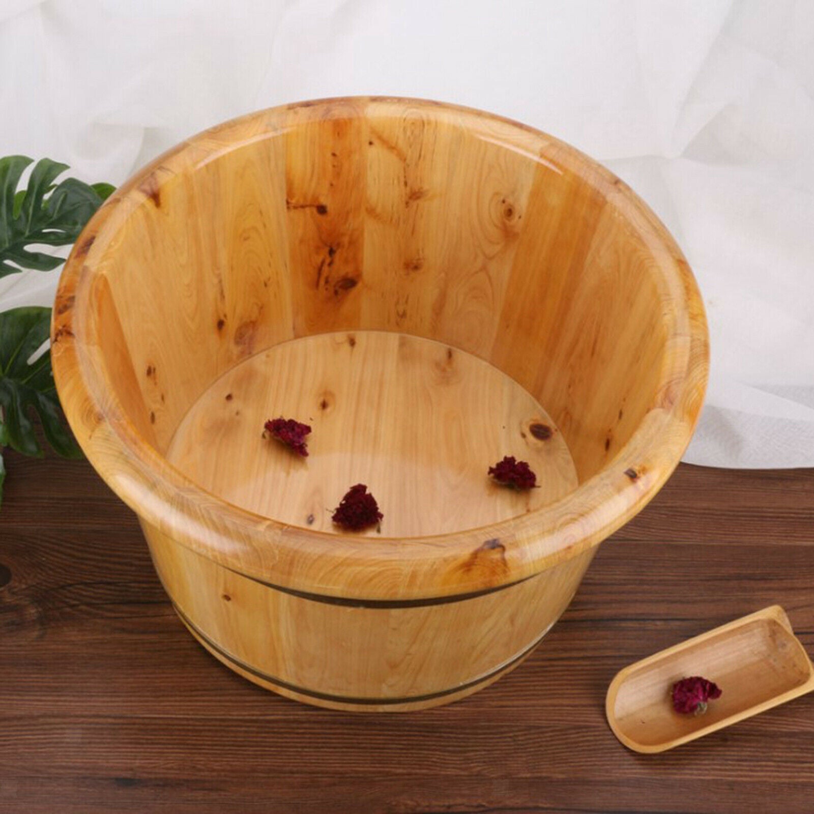 Thick Practical Cedar Wooden Foot Basin Wood Bucket for Women Foot Washing