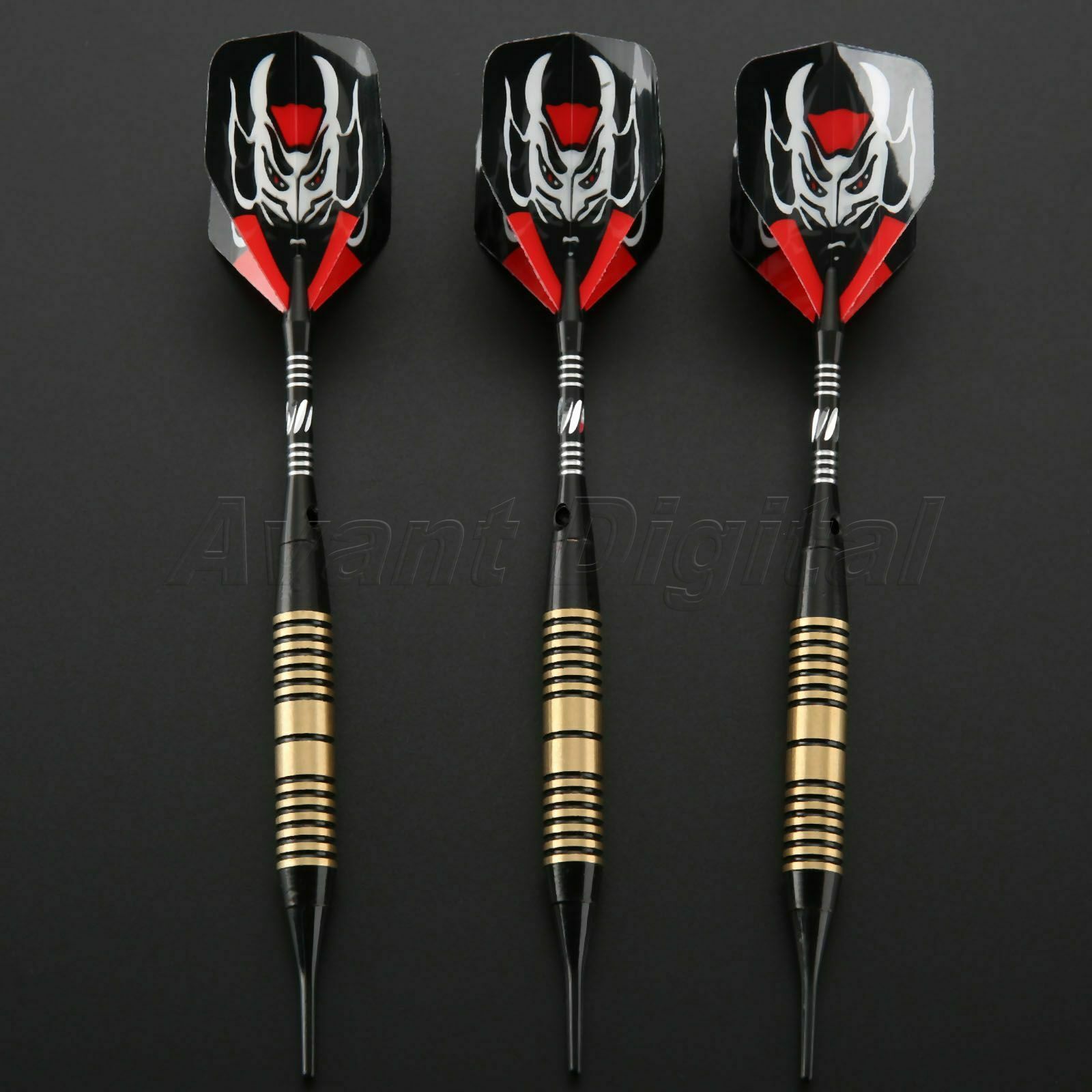 3Pcs 18g Brass Darts Aluminium Dart Shaft + 36 Extra Soft Tips for Replacement