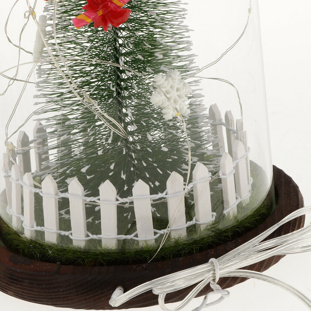 LED USB Christmas Home Night Light Xmas Glass Immortal Preservation Vase