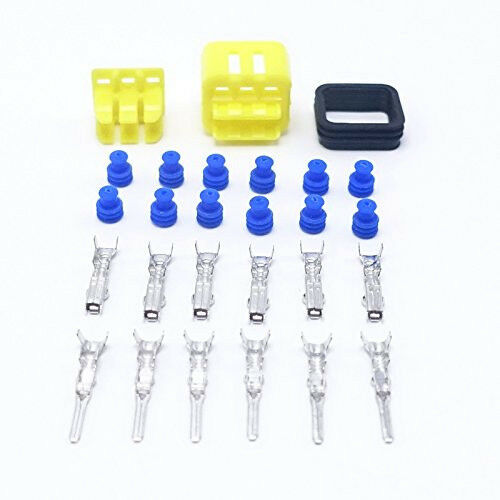 5 Sets New 6 Pin Way Amp Waterproof Sealed Wire Connector Plug For Car Auto Van