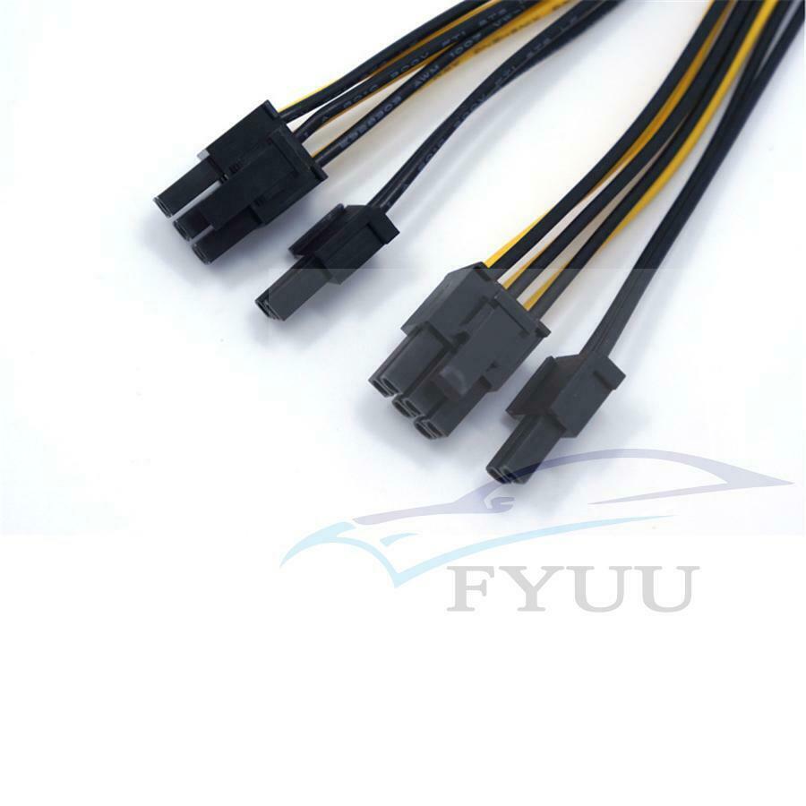 10 pack PCIE 12v 8 pin to Dual 6+2 pin PCI-E Power Cable Splitter 18AWG