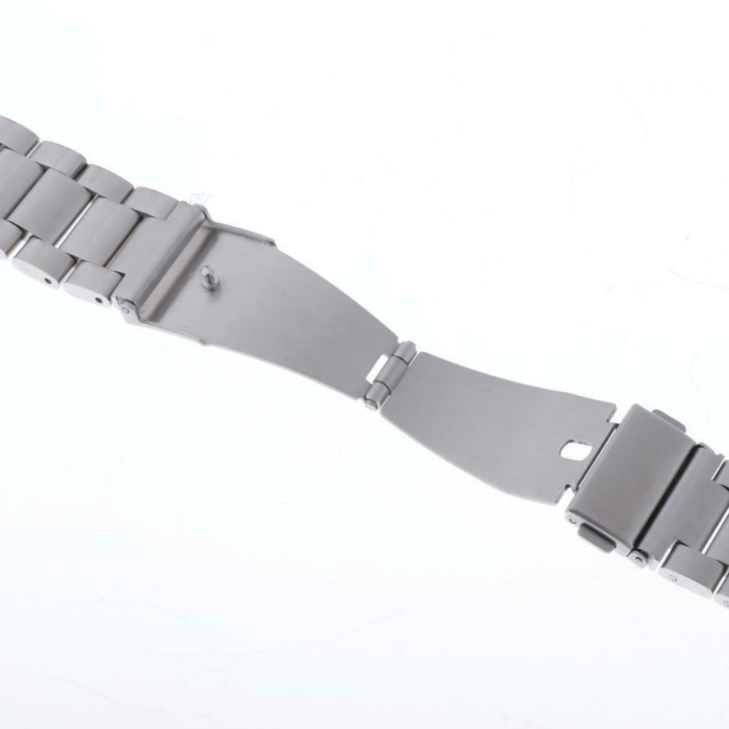 Stainless Steel Watch Band Strap Adjustable Bracelet Double Clasp Link 22mm