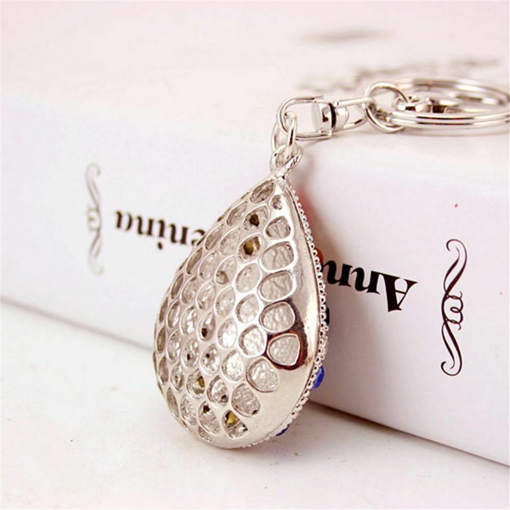 Fashion Teardrop Car Keyrings Rhinestone Blue Evil Eye Keychain Crystal Lucky