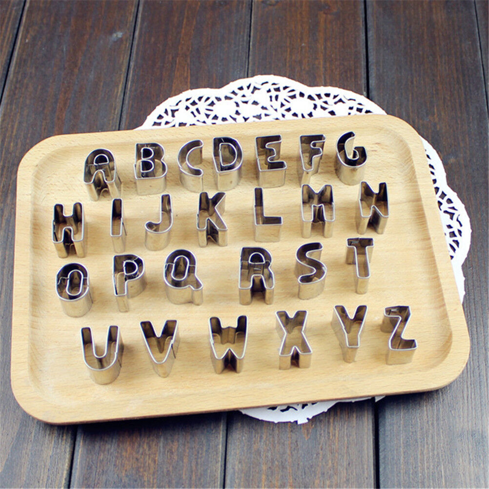 DIY 26XBiscuit Cake Mold Cutter Letters Alphabet Shape Mould Fondant Cookie BDAU