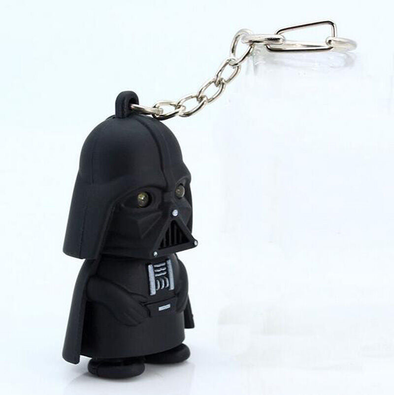 Gift LED Keychain Light Up Star Wars Darth Vader With sound Keyring Collection