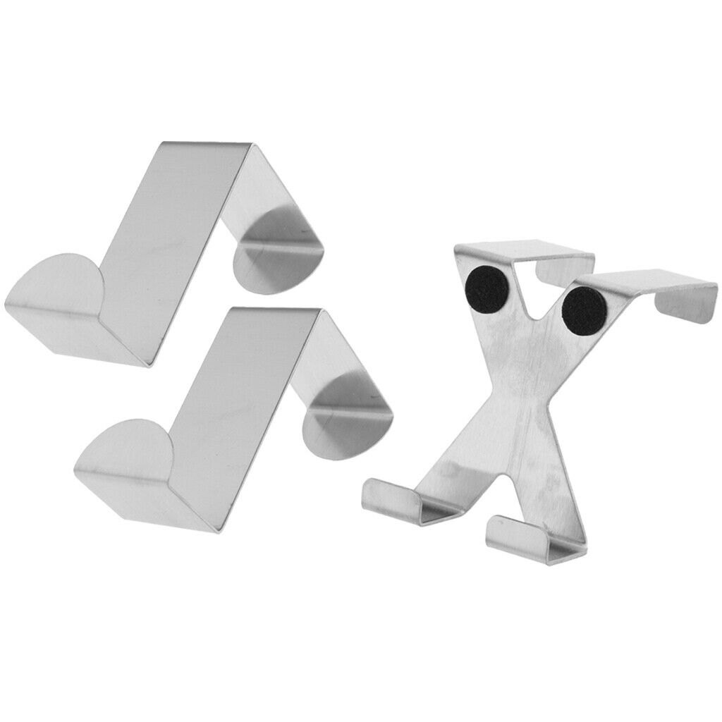 2PCS Over The Door Hooks Stainless Steel Metal Hanger Z-Shape 4cm / 1.6''