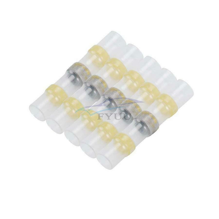 100× Tinned Copper Waterproof 12-10AW Automobile Shrink Tube Terminal Connectors
