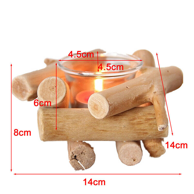 1PCS Natural Wooden Candle Holder Tealight Candlestick Festival Supply ChrisBDA