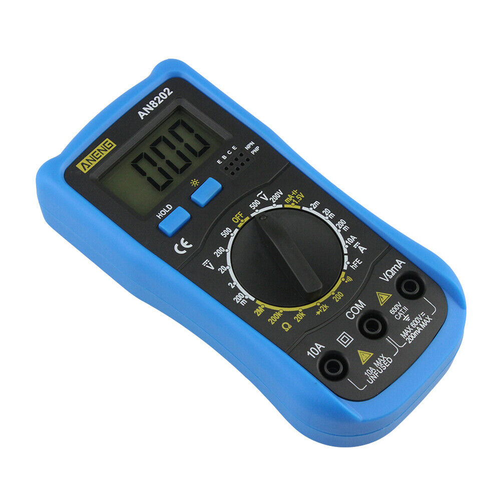 AN8202 Digital LCD Multimeter Backlight AC/DC Ohm Voltage Ammeter Tester @