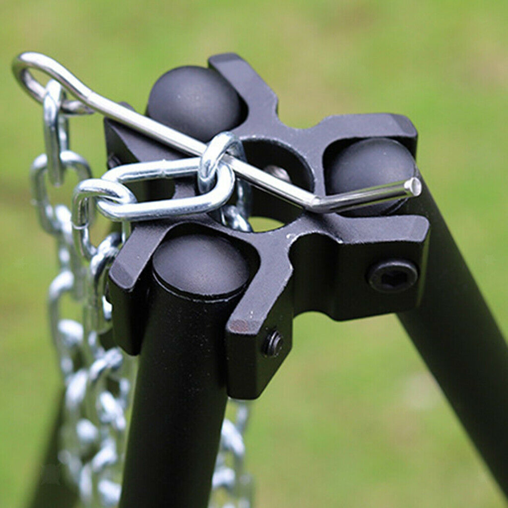 Camping Tripod with Adjustable Hang Chain for Campfire Picnic Pot Grill Accs