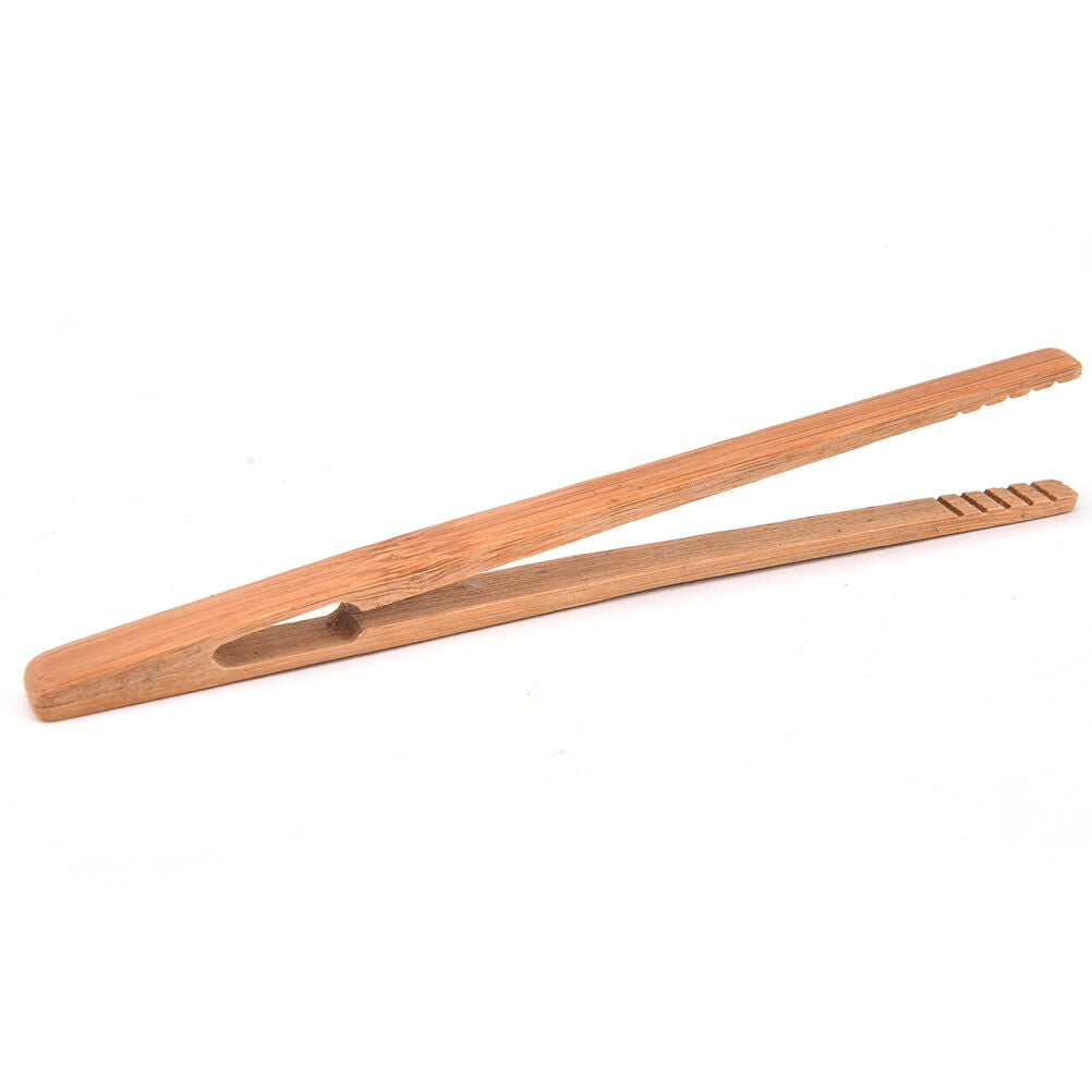 Practical Textured Bamboo Kongfu Tea Utensil Tweezers 14.5cm Wood Color B.l8
