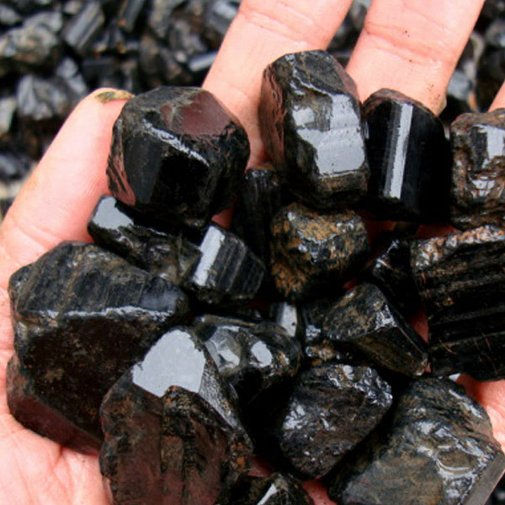 50G Irregular Natural Black Tourmaline Crystal Rough Rock Mineral Specimen Stone