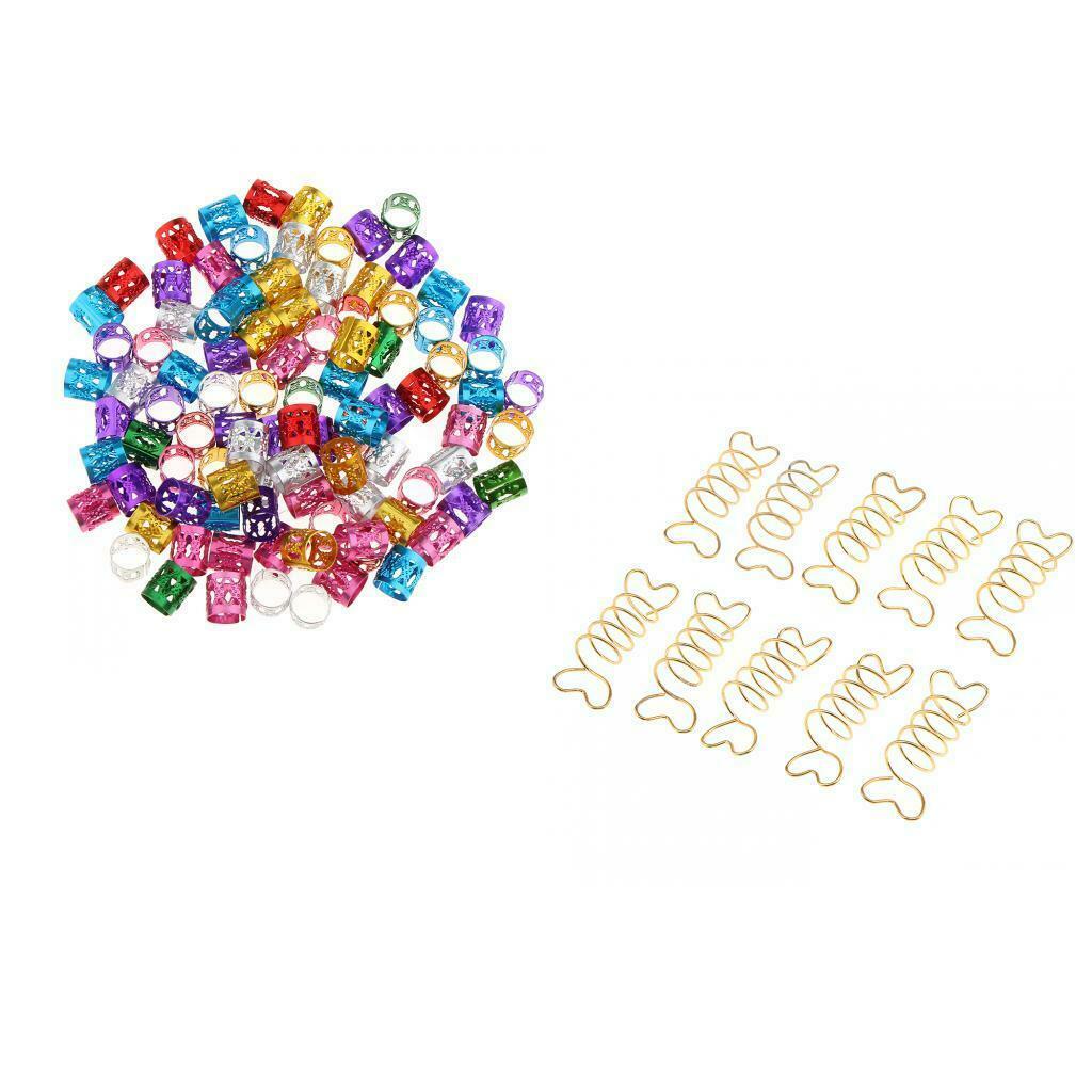 Lots 160pcs Fashion Women Dreadlock Beads Hair Braid Rings Cuff Clips Tubes