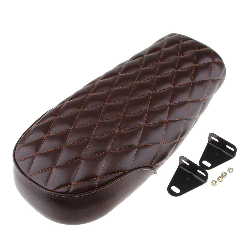 Motorcycle Flat Brat Style Tracker Cafe Racer Seat 53cm - Brown