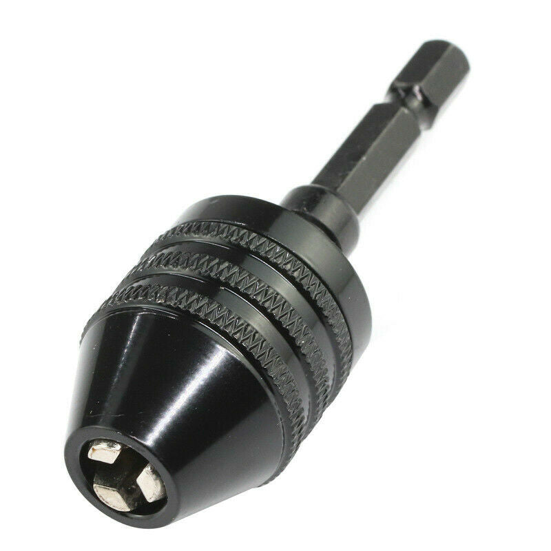 1/4" Keyless Chuck Conversion Hex Shank Adapter Drill Bit Quick Change Driver