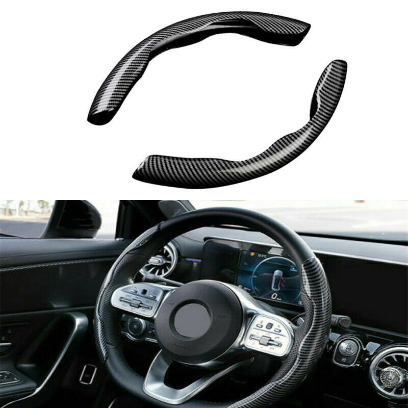 2x Carbon Fiber Universal Car Steering Wheel Booster Cover Non-Slip Accessories