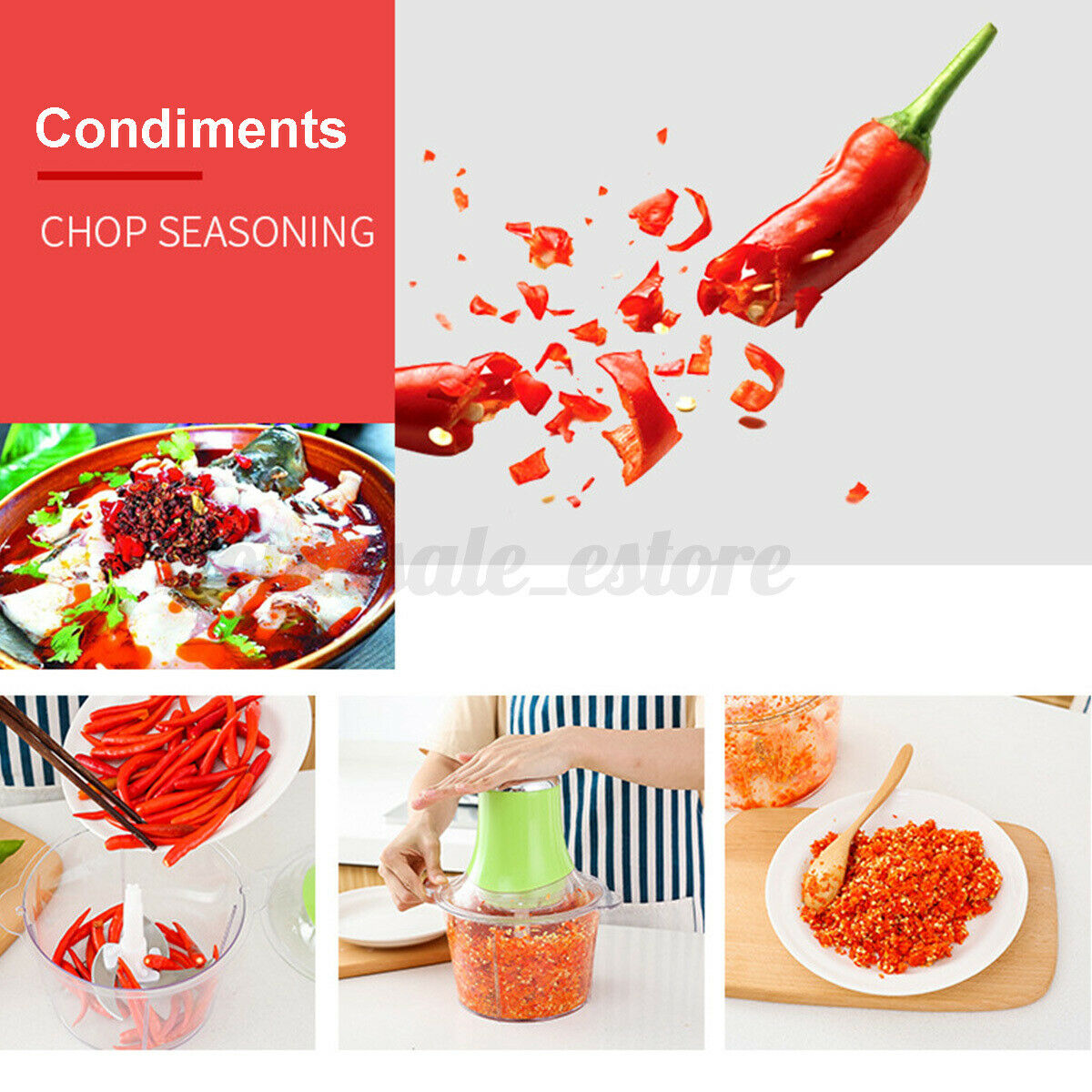 Electric Meat Grinder Mincer Sausage Stuffer Filler Stainless Chopper Machine