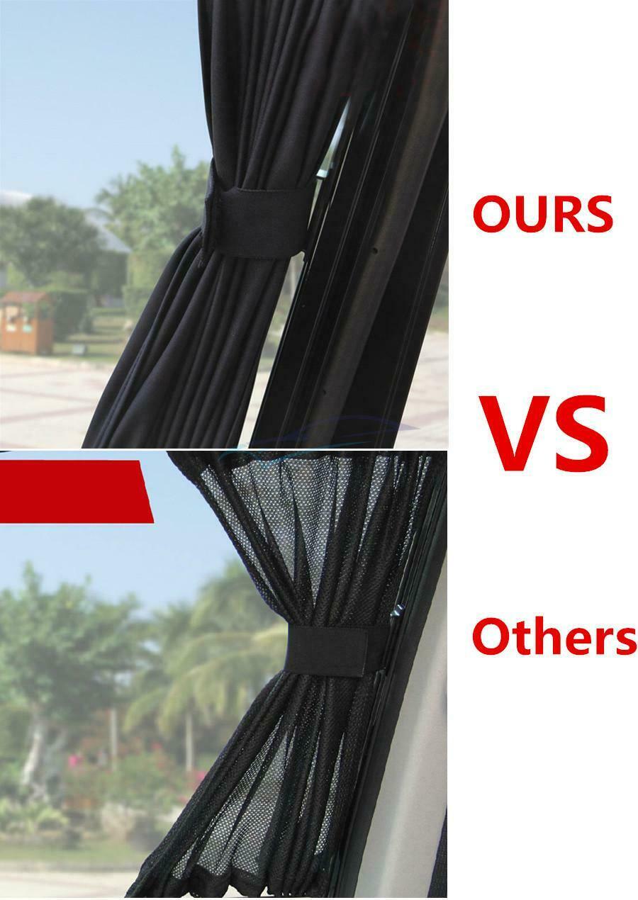 8 Pieces\ Set ABS Tracks Adjustable Sunshade Elastic Cord Car Window Curtains