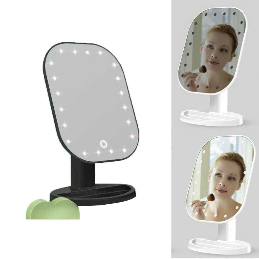 LED Light Touch Mirror Cosmetic Makeup Shaving Magnifying 10X Mirror White