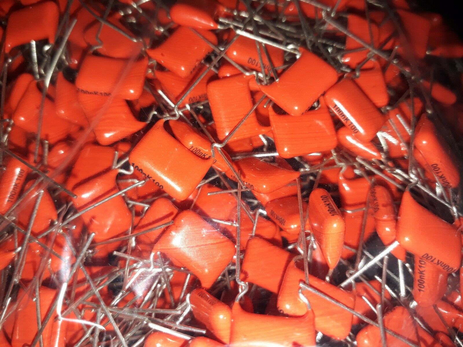20x BC VISHAY MKT 368 0.1uF 100V 10mm ORANGE DROP GUITAR TONE CAPS FOR AUDIO !