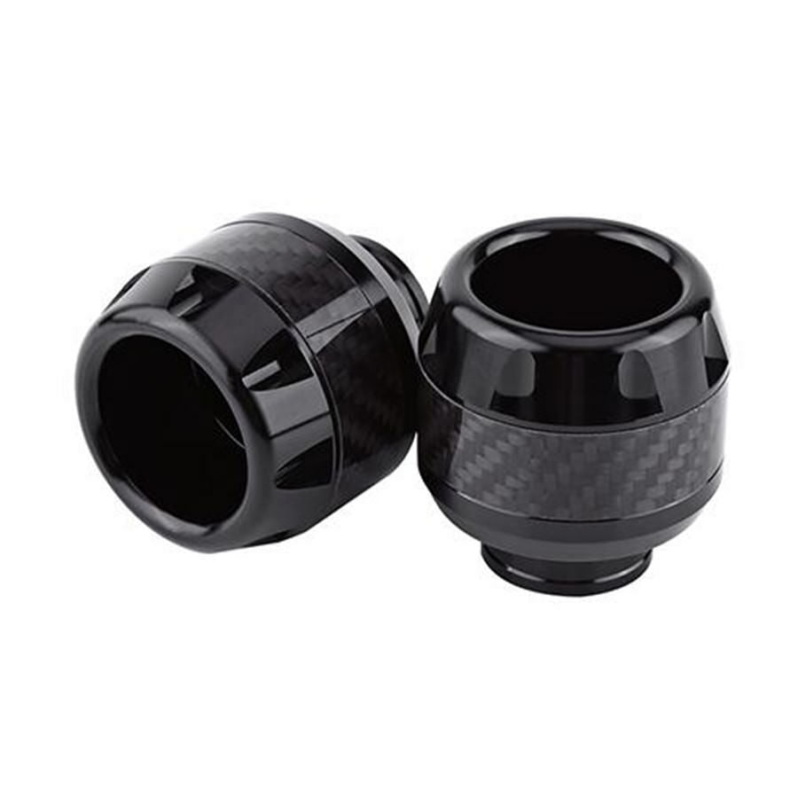 1 Pcs Black & Carbon Fiber Motorcycle Front Fork Frame Sliders Crash Protection