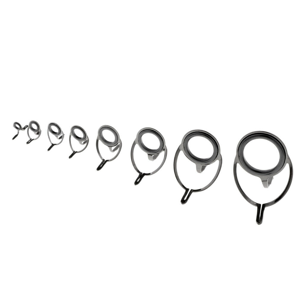 8pcs Replacement Fishing Rod Eye Ring Guide Double Leg for /Carp Rod