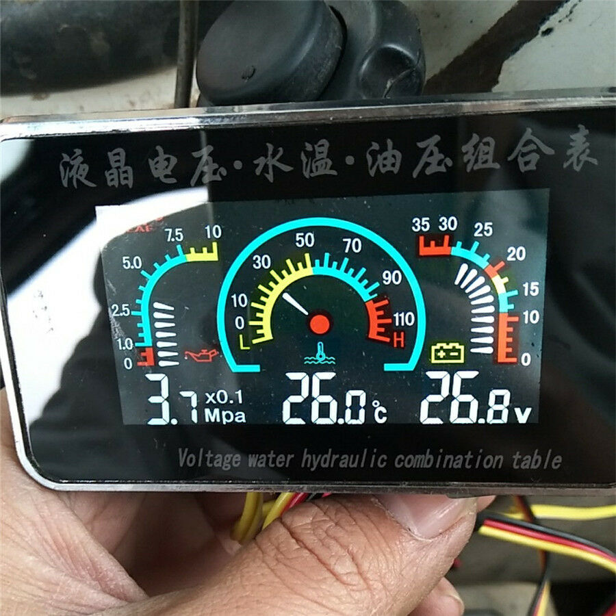 12V/24V Car Oil Pressure Gauge+Voltmeter+Water Temperature Meter W/Sensors Set