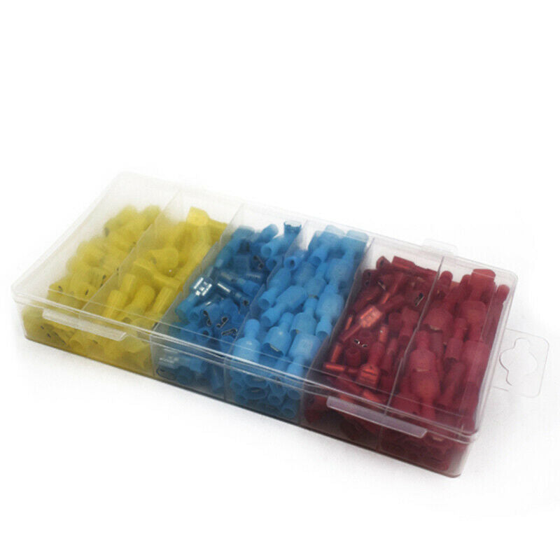 240PCS Nylon Electrical Crimp Wire Connectors Terminals Spade Insulated with Box