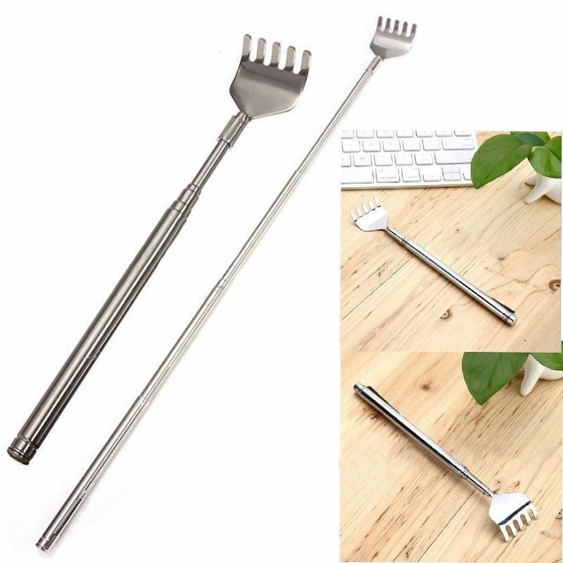1x Metal Stainless Steel Back Scratcher Telescopic Extendable Claw Extender Tool
