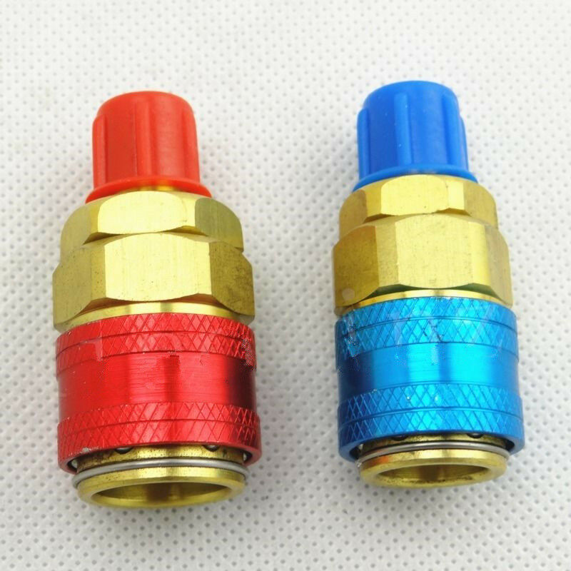 2Pcs Quick Couplers Connectors Adapters Conversion Auto Car AC R134A High & Low