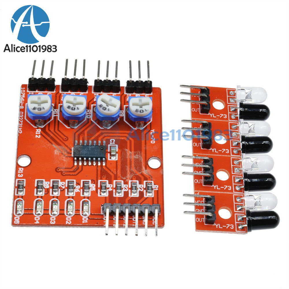 4-Channel Four Infrared Detector Tracked Photoelectricity Sensor For Smart Car