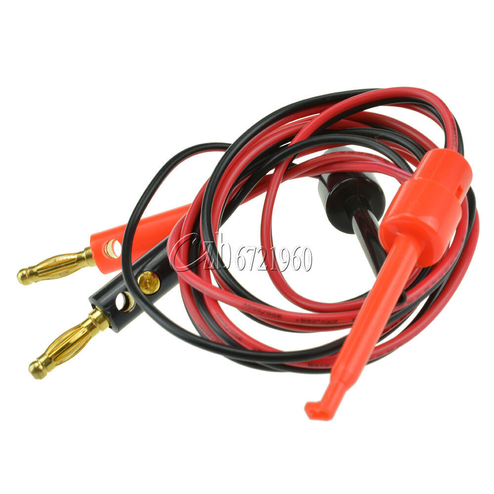1 Pair Banana Plug To Test Hook Clip Probe Lead Cable For Multimeter new